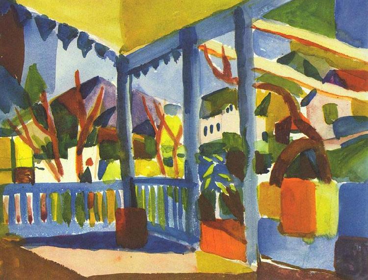 August Macke Terrasse des Landhauses in St. Germain